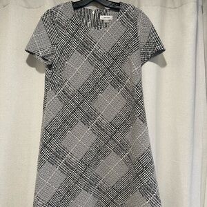 Calvin Klein Black and White Plaid Women's Dress